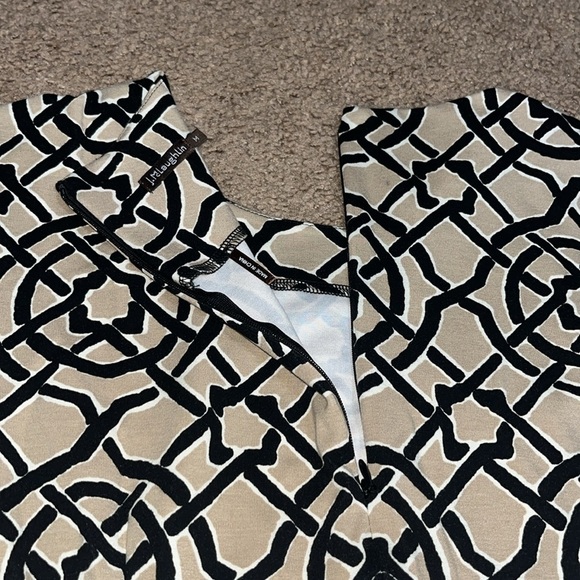 J. McLaughlin Devon 3/4 Sleeve Crew Neck Catalina Cloth Dress Black Tan Scribe M - Picture 8 of 10